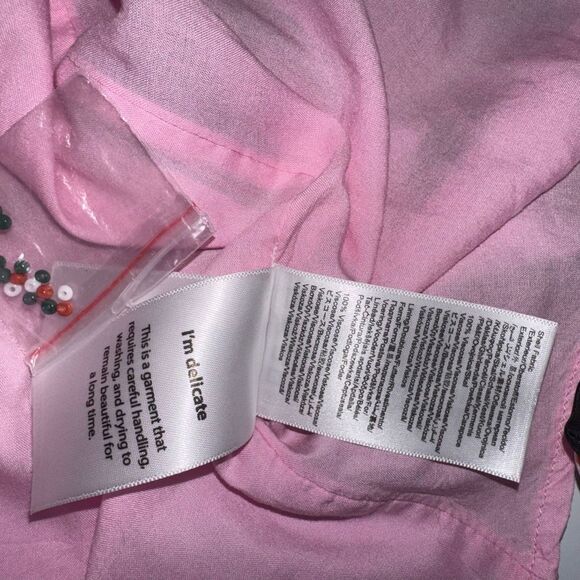 FARM Rio * Wave Gradient Maxi Dress Long Sleeve Drawstring Waist Multicolor Larg - Picture 15 of 16